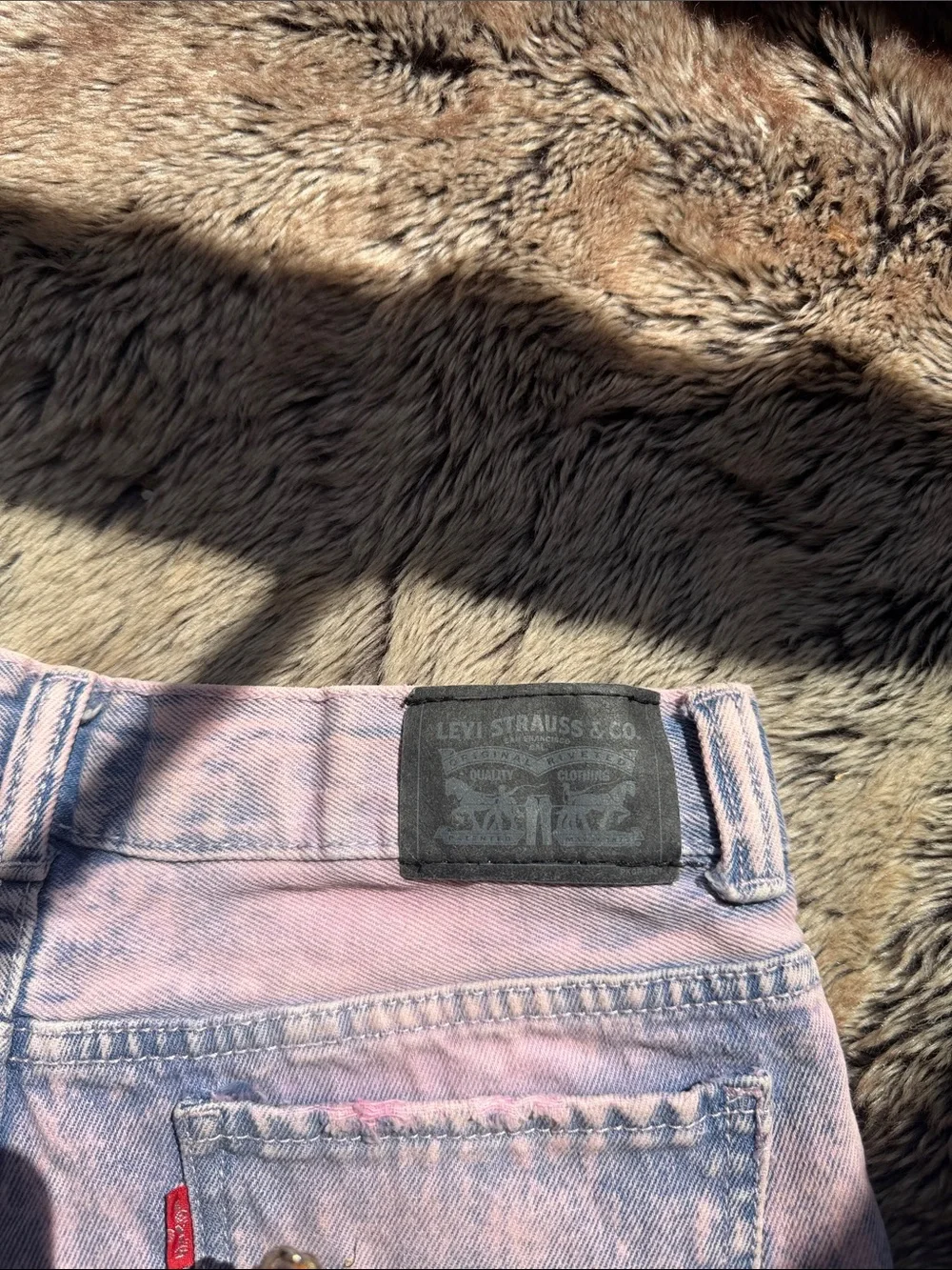 Girls Levi's Black Label Tie Dye Distressed Denim Shorts